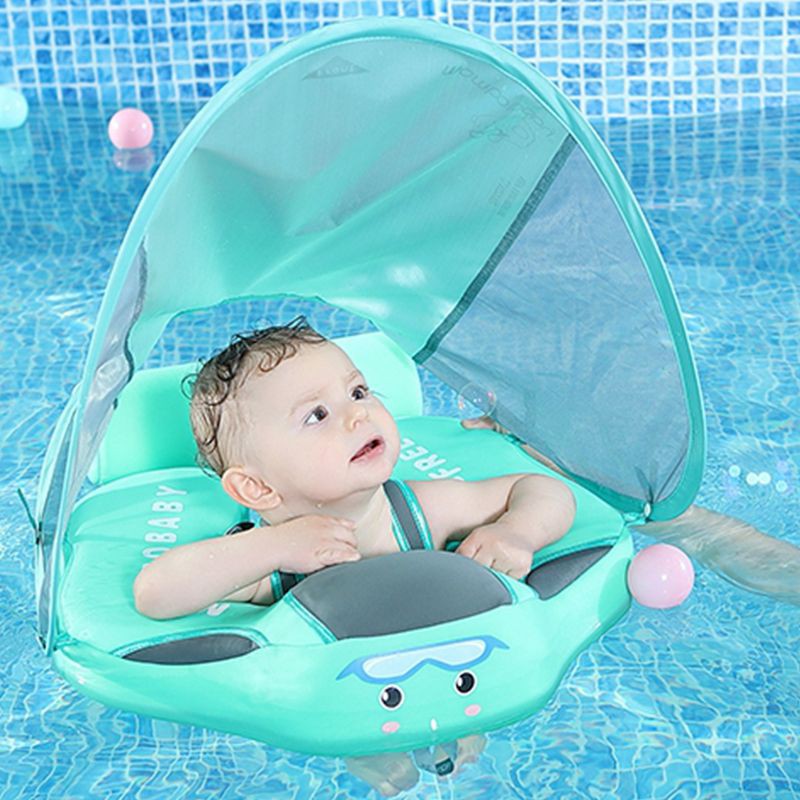 Mambobaby Baby Float Lying Swimming Rings With Roof Toddler Waist Non ...