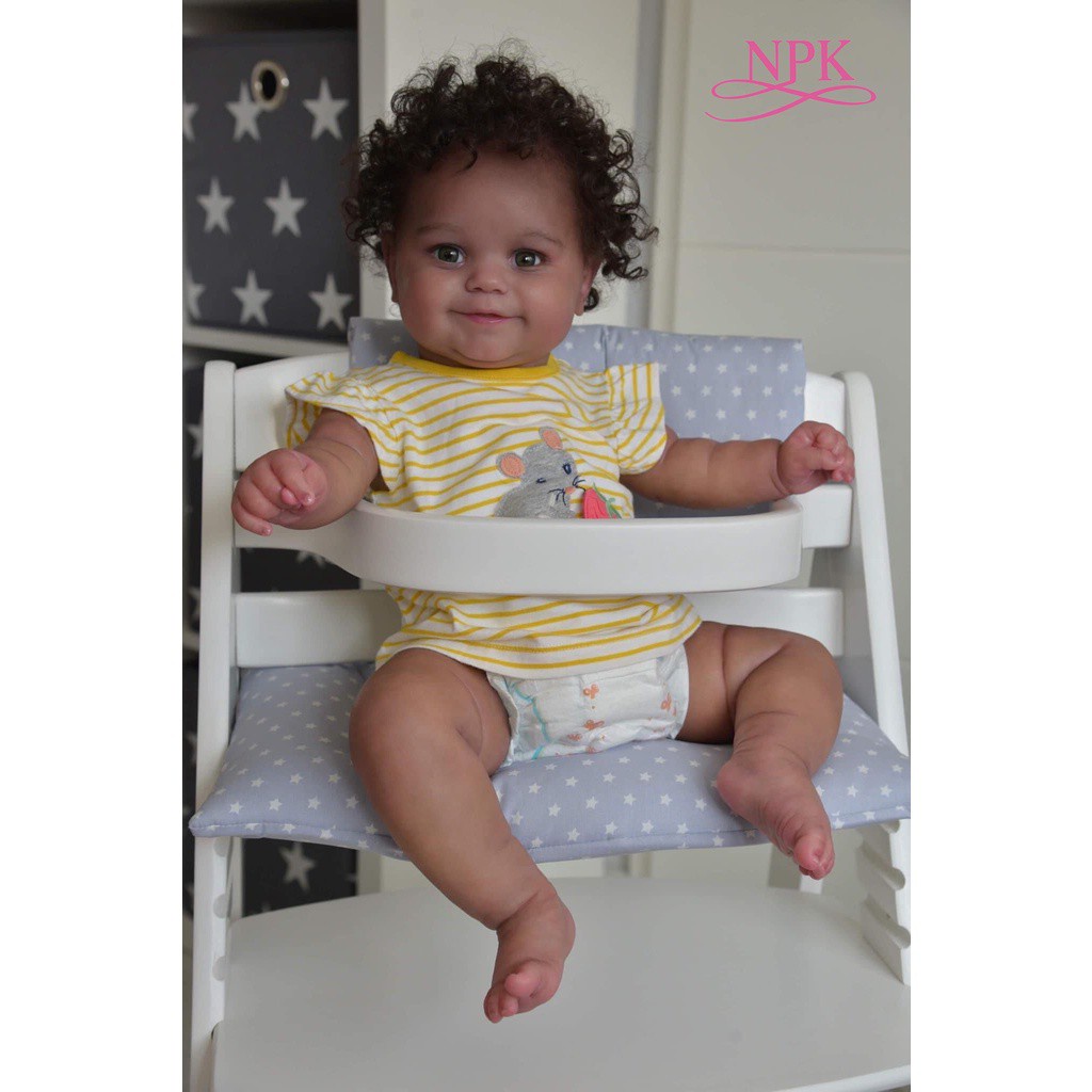 Npk 50cm Flexible Bebe Doll Reborn Baby Girl Maddie Black Skin African American Baby Handrooted Shopee Philippines