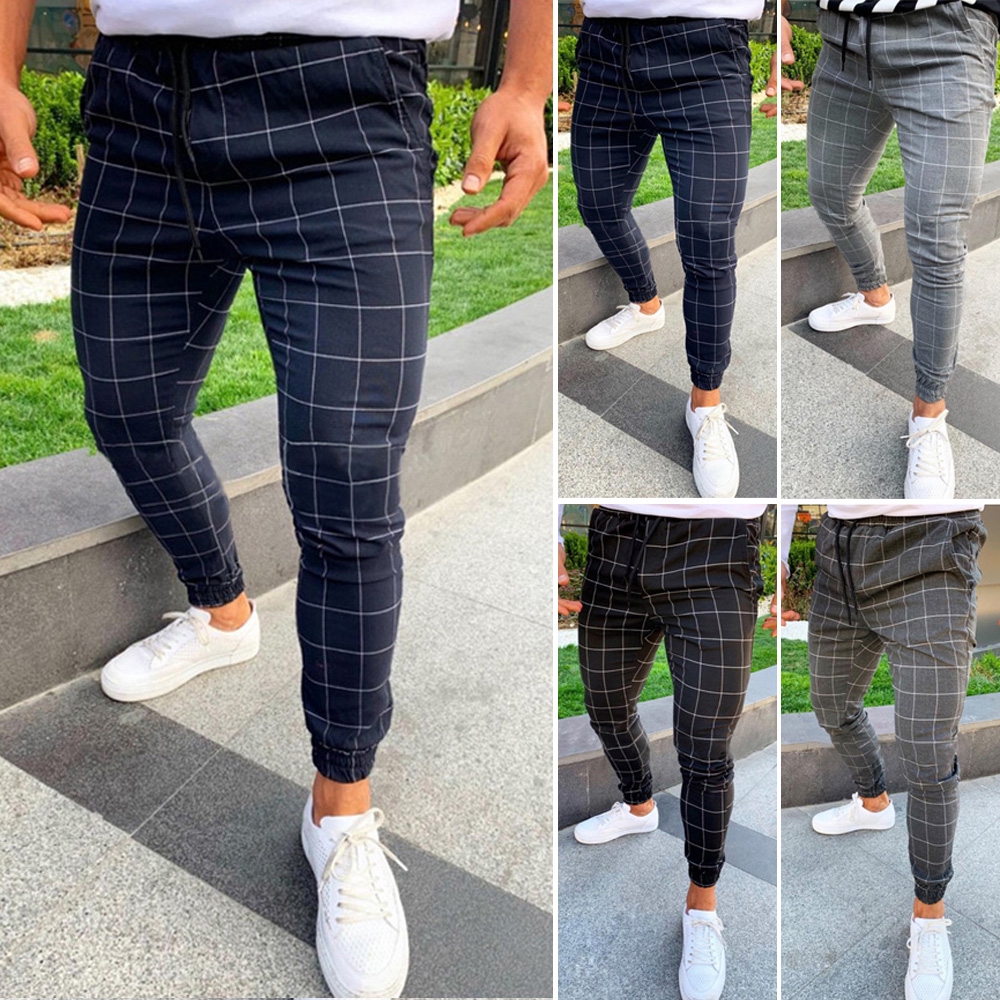 plus size plaid skinny pants