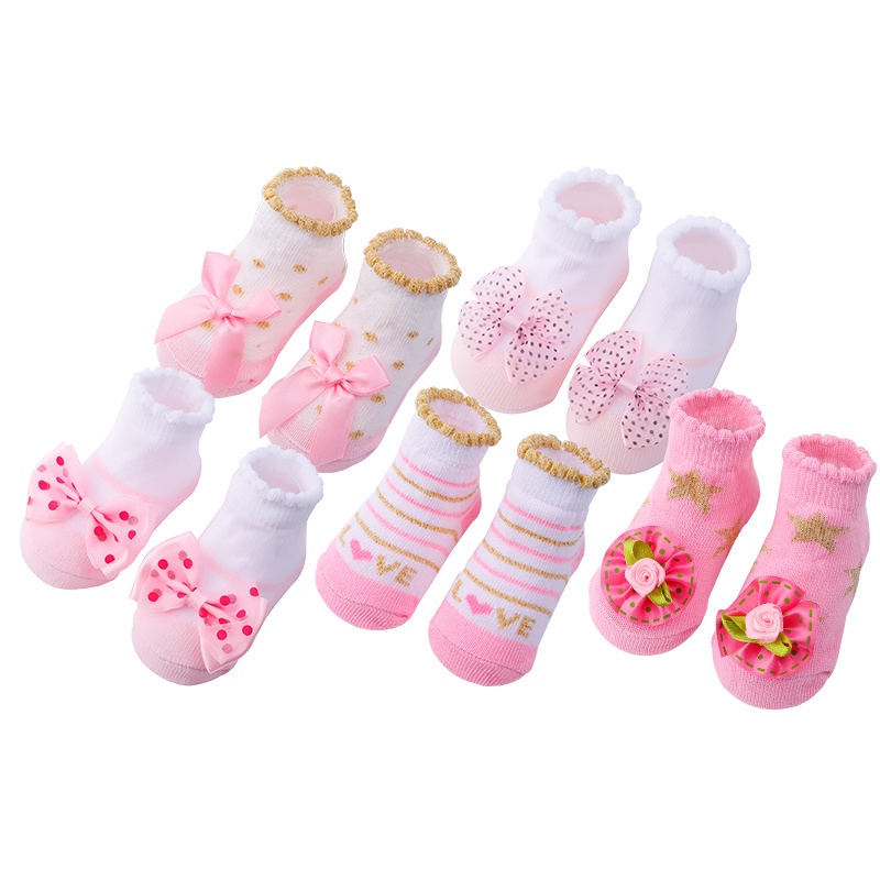 5 Pairs/Set Newborn Baby Socks Girl Cotton Cute Cartoon Accessories