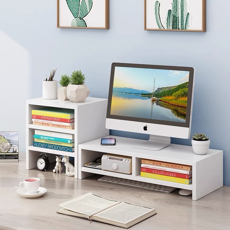 Sanxun Computer Pad High Table Small Book Shelf Desk Surface Storage Rack Monitor Heightened Base