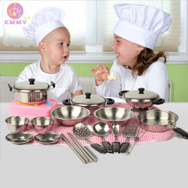 stainless steel toy pots and pans