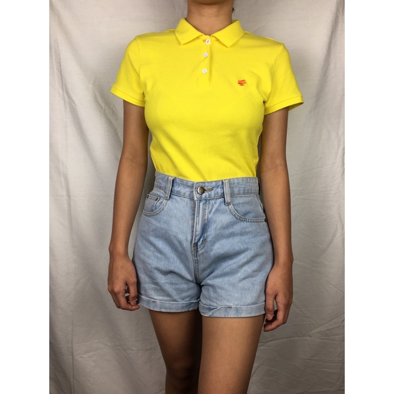 ladies yellow polo shirt