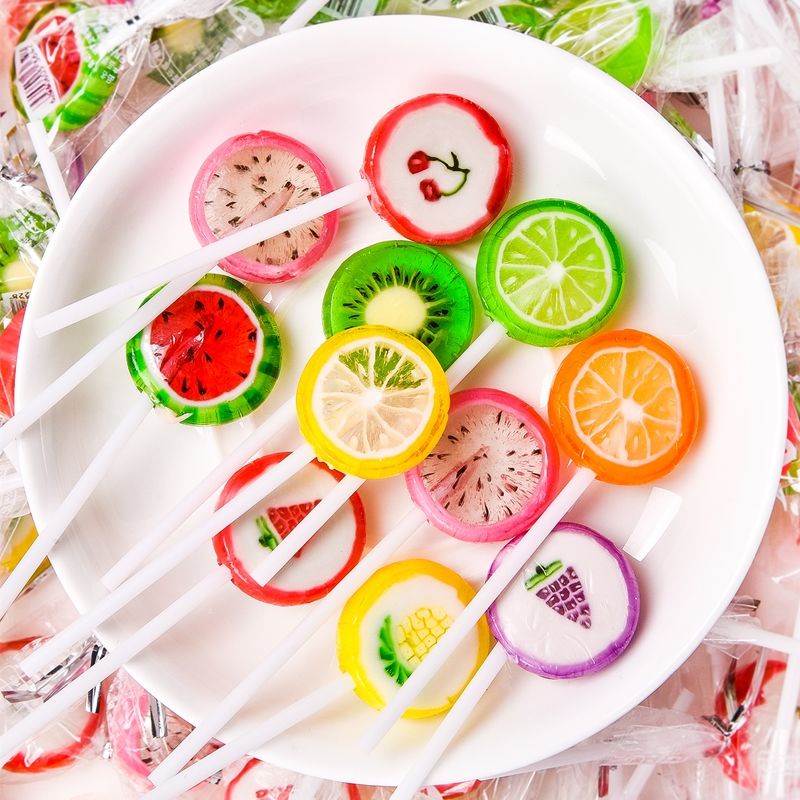 Trending Creative Handmade Fruit Slice Lollipop Mixed Fruit Flavor