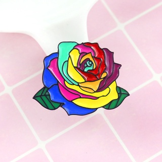 Ready Stock Fast Shipping Free Anti-Exposure Brooch New Creative Cartoon Colorful Rose Clothes Fashion Badge Girl Bag Access #6