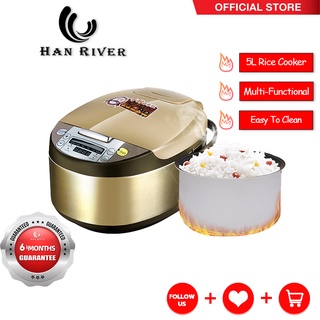 HAN RIVER HRRC01GD Electric Rice Cooker 5L 6-8People Multi-function Non-Stick