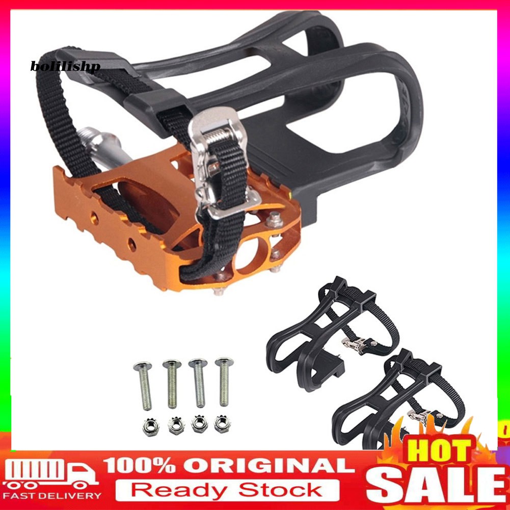 bike pedals with toe clips and straps