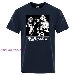 Japanese Anime Mens T-shirts Tokyo Revengers Print Tshirts Male Cotton Harajuku Short Sleeve T Shirts Summer Black Top Tee Shirt #1