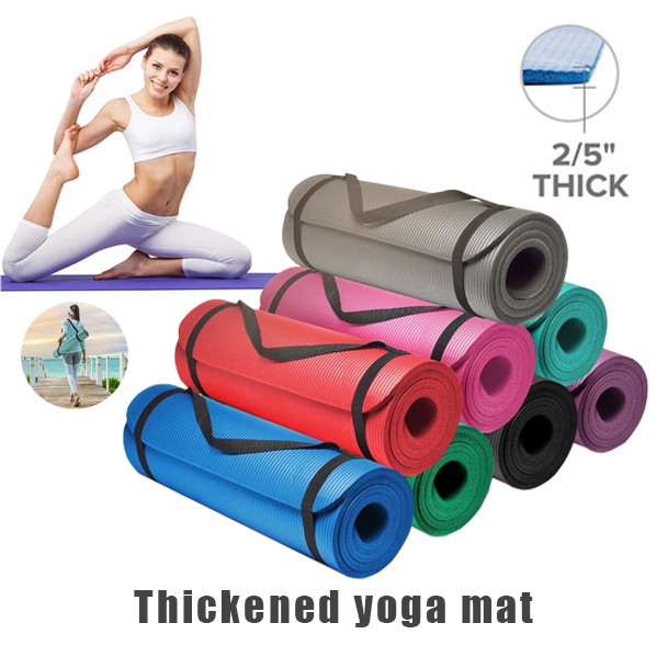 3/4 inch with No Stick Ridge Design Extra Thick Yoga Mat 