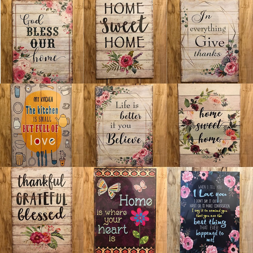 Wooden Quotes Wall Decor (Vertical style) HxW:14.5x10 inches | Shopee