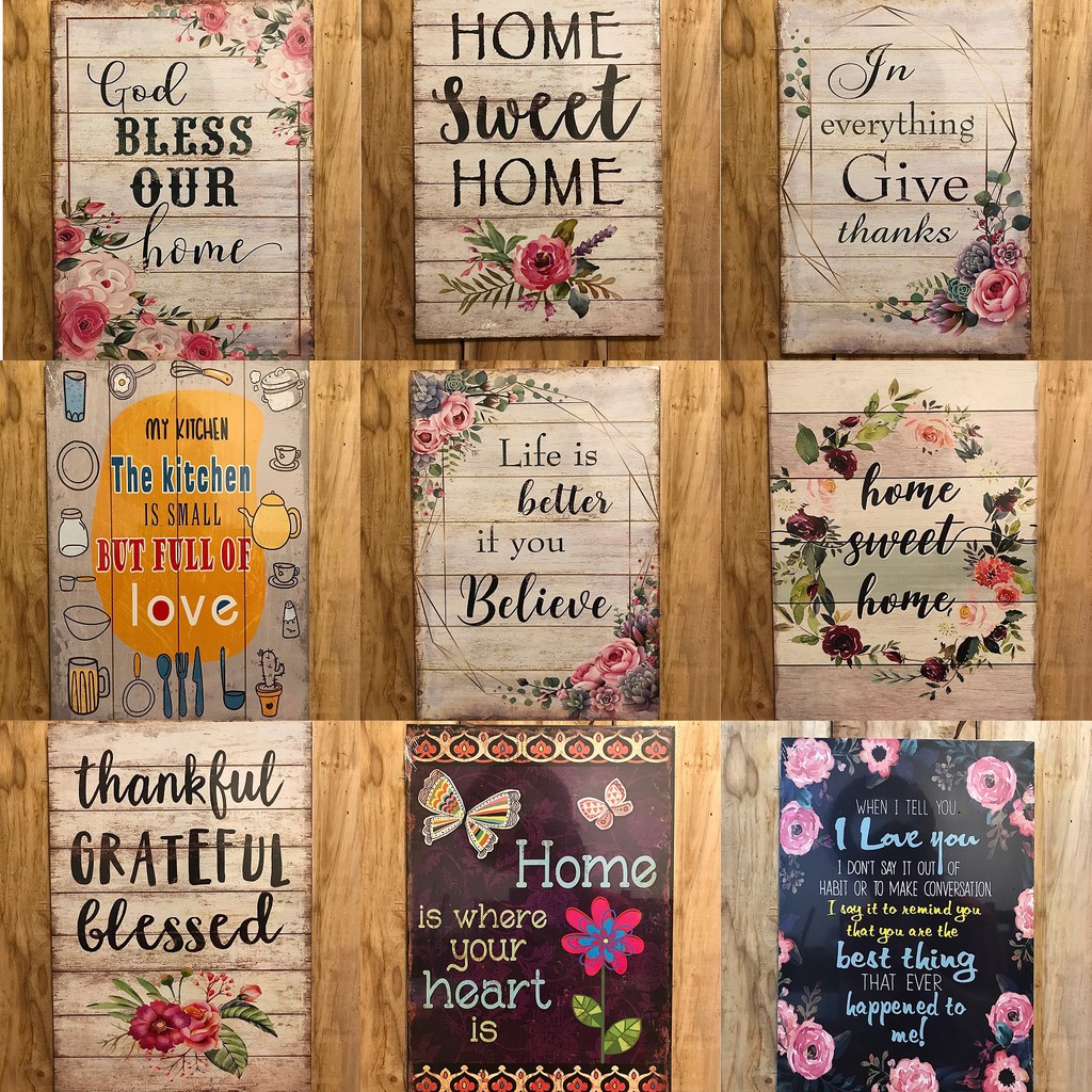 Wooden Quotes Wall Decor (Vertical style) HxW14.5x10 inches Shopee