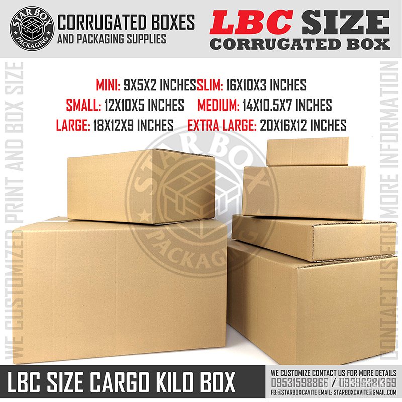 Starbox Mini LBC Express Sizes Corrugated Cargo Shipping Boxes