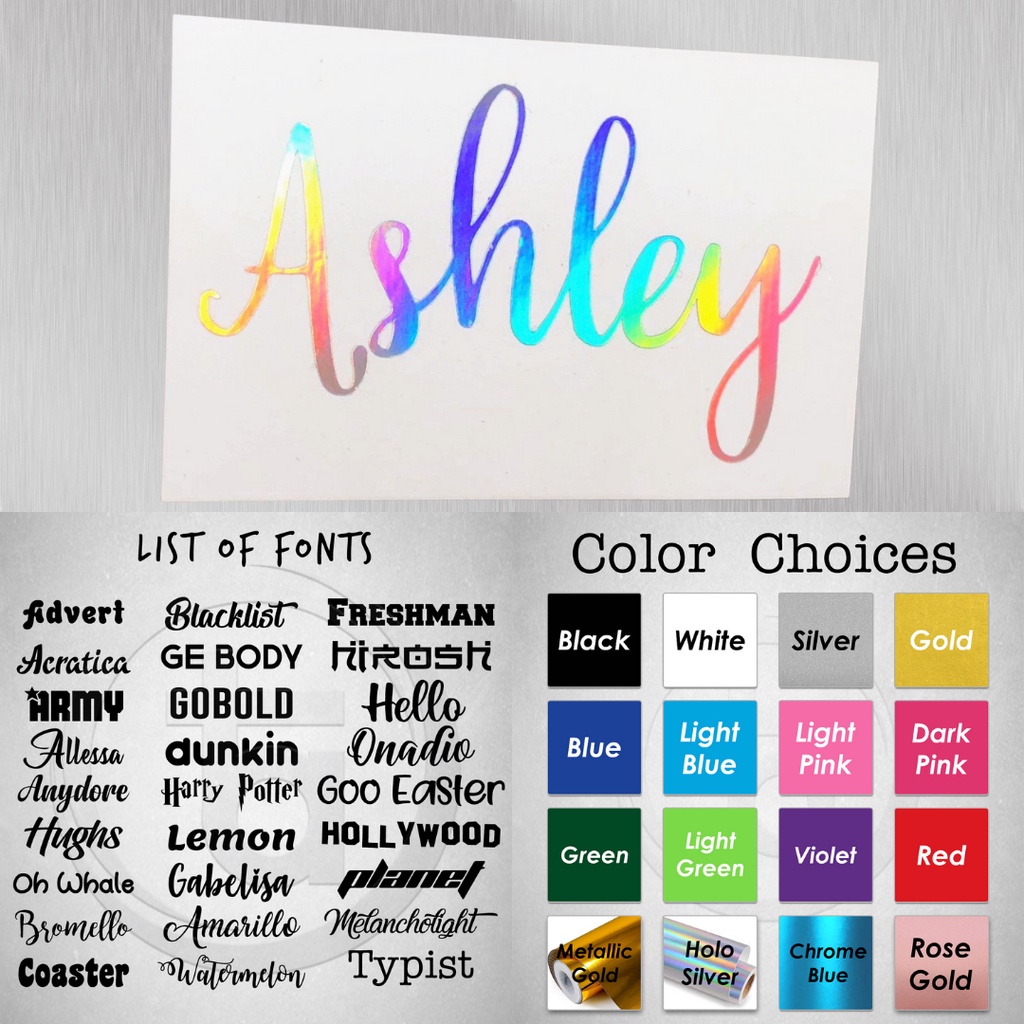 Holographic Sticker Custom Name Logo Decal Sticker Cutout | Shopee ...