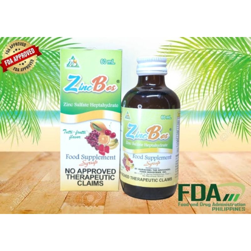 ZincBos / AmmunoZ (Zinc Sulfate Heptahydrate) oral solution mineral 60mL Syrup Shopee Philippines