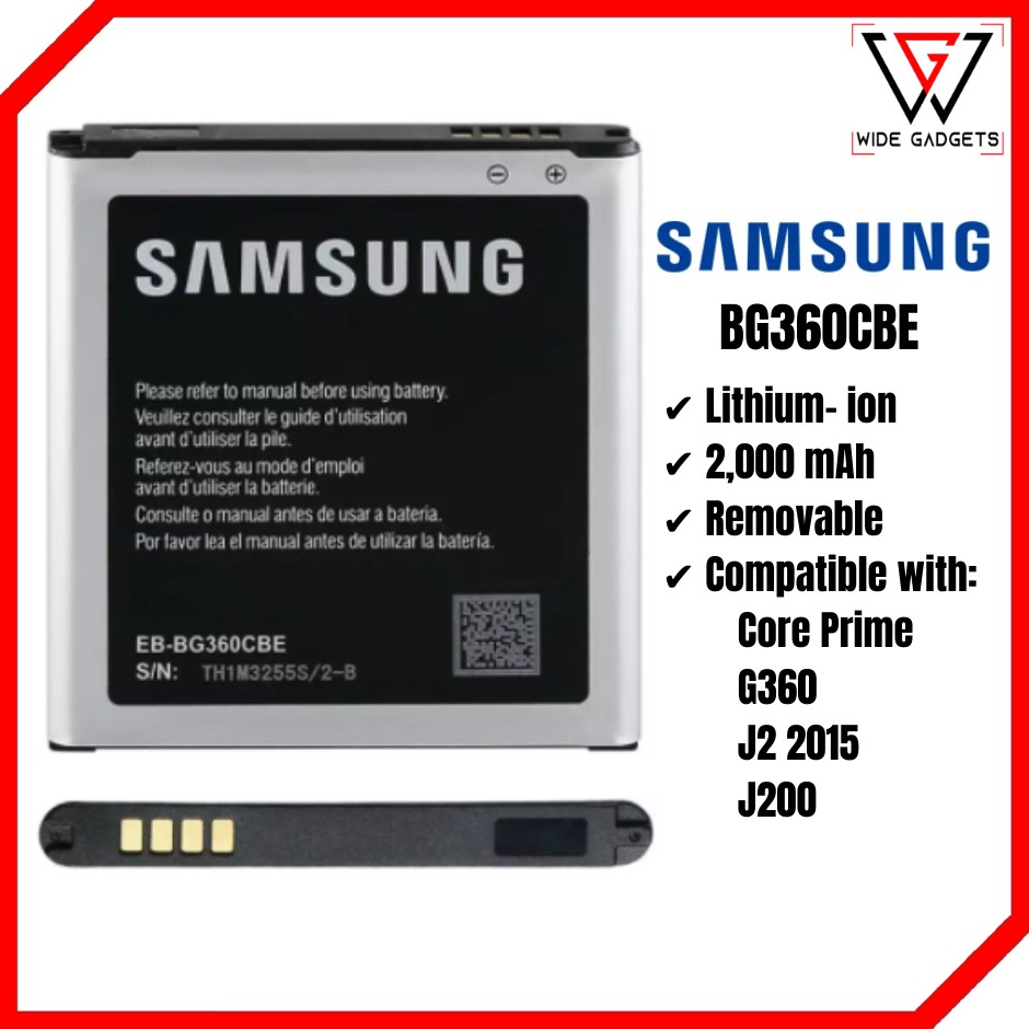 Wade Tech Bg360cbe Battery For Samsung Galaxy J2 15 Sm J0h Core Prime 00mah Shopee Philippines