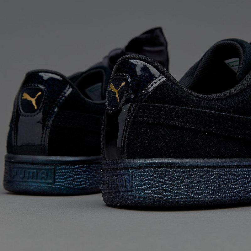 puma suede heart satin black