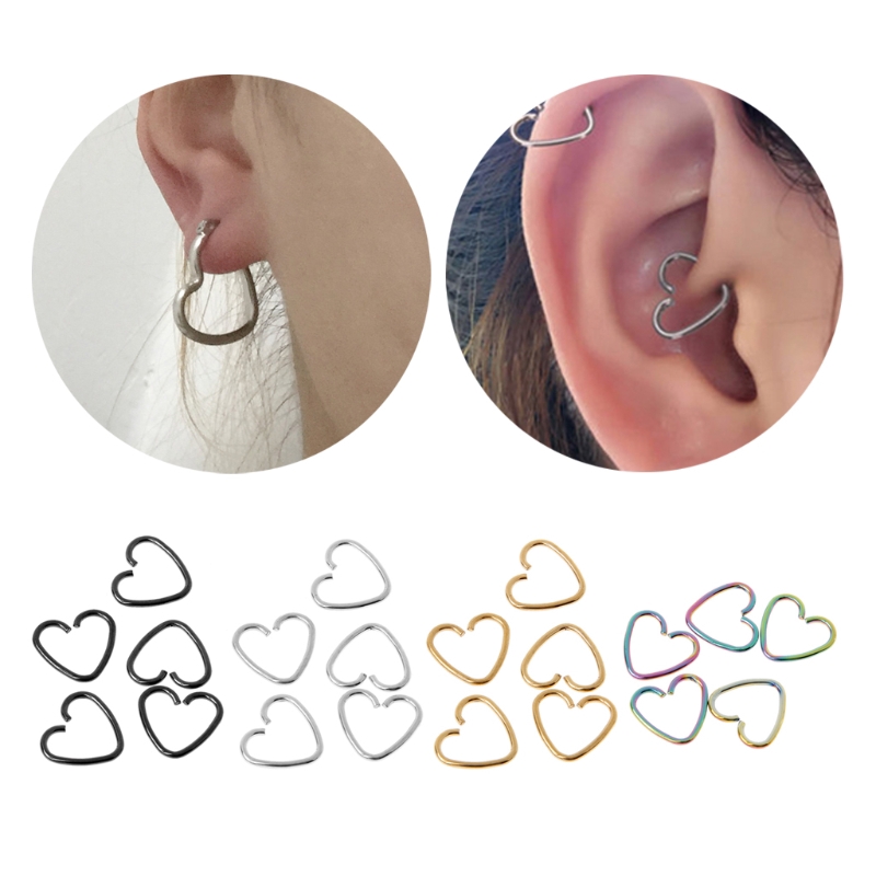 heart hoop cartilage earring