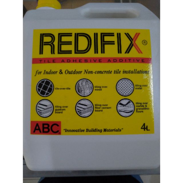 Abc Redifix Tile Adhesive Additive Gallon 4 Liters Shopee Philippines