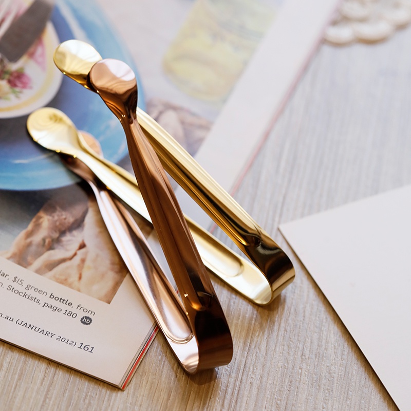 Stainless Steel Ice Tongs Gold Sugar Clamp Ice Cube Tongs Mini Metal