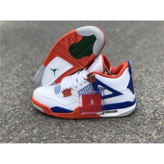 blue red and white jordan 4