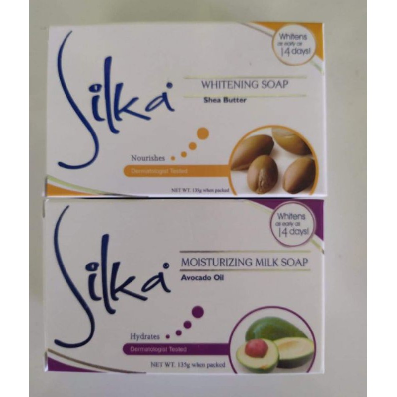 Silka Whitening/Moisturizing soap 135g (SheaButter/Avocado) Shopee