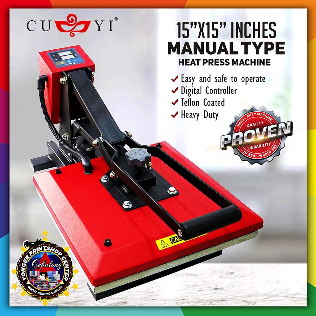 1 UNIT CUYI HEATPRESS MACHINE A4 SIZE 15X15 INCHES HEAVY DUTY Shopee