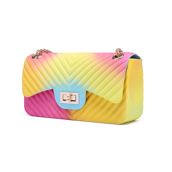 rainbow chain purse