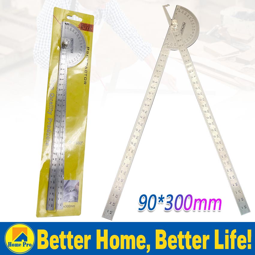 180 Degree Angle Ruler Stainless Steel Measuring Ruler Rotary Mechanic
