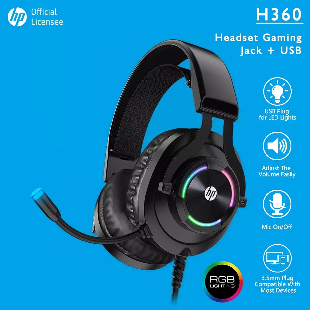 Hp H360 Gaming Headset 50mm Diameter Speaker / 3.5mm Jack Connection