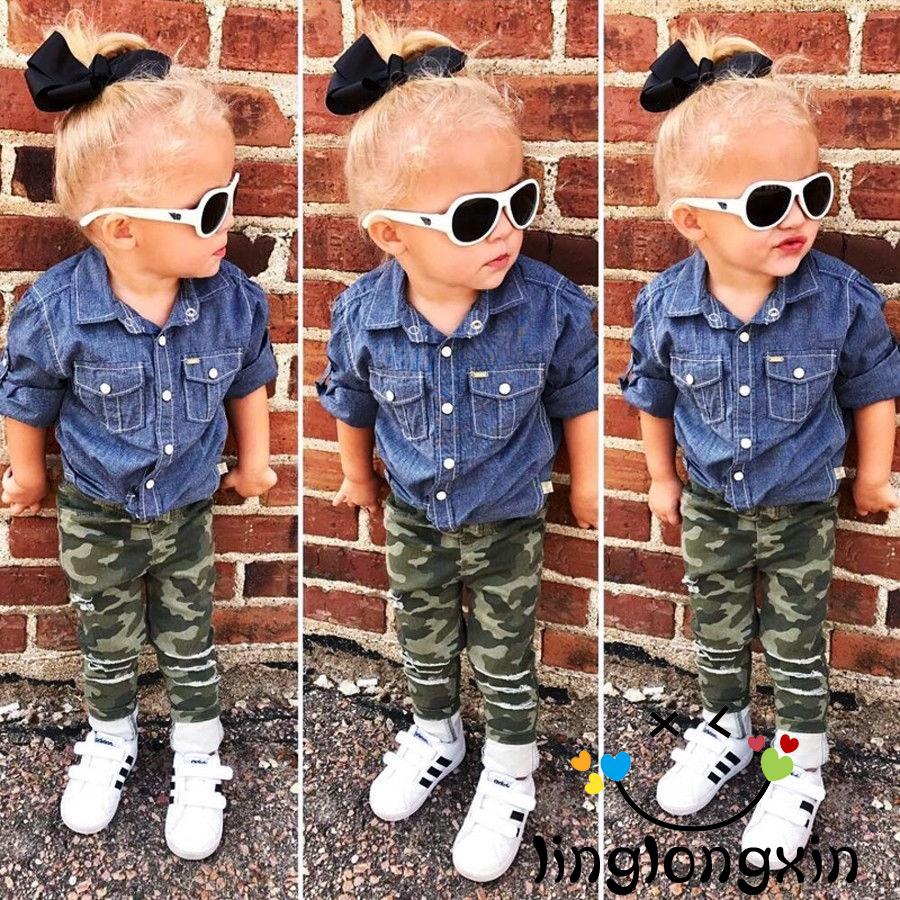 denim shirt camo pants