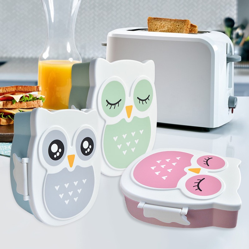 Cartoon Owl Lunch Box Portable Japanese Bento Meal Boxes Lunchbox