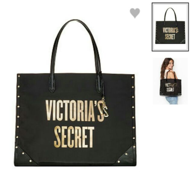 black and gold victoria secret bag