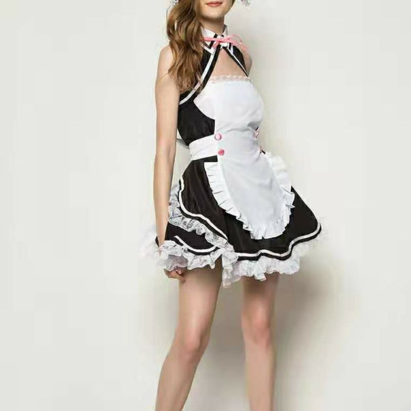 Anime Dream Club Maid Black White Cute Dress Cosplay Costume Apron Dress  Skirt | Shopee Philippines