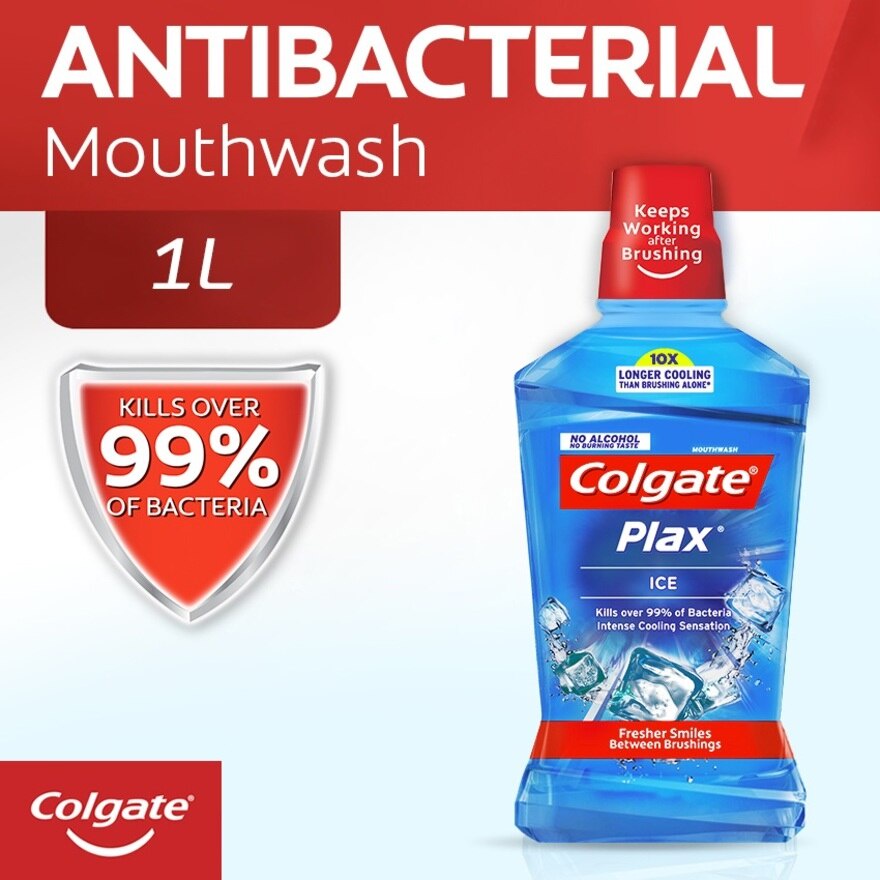 COLGATE Plax Antibacterial Mouthwash Ice Intense Flavor 1L Shopee