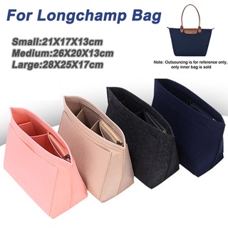 Evertoner Felt Insert Bag Fits For Longchamp Handle Liner Organizer Cosmetic Makeup Support Handbag Lining
