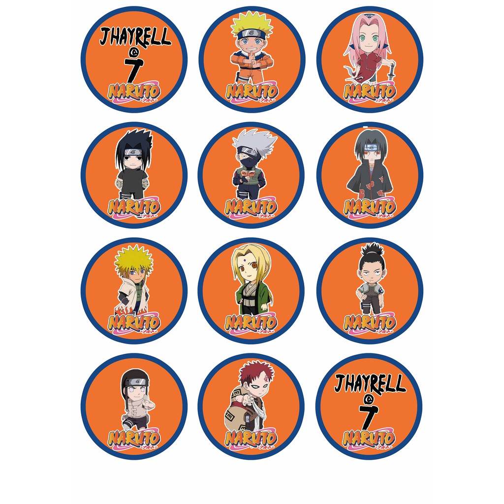 12 PCS NARUTO CUPCAKE TOPPER | Shopee Philippines