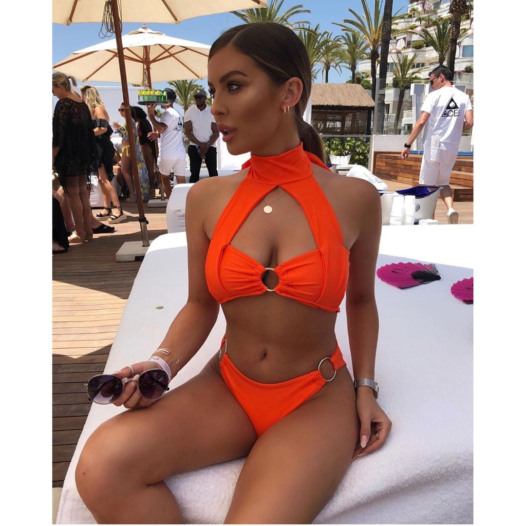 high neck swimsuit two piece