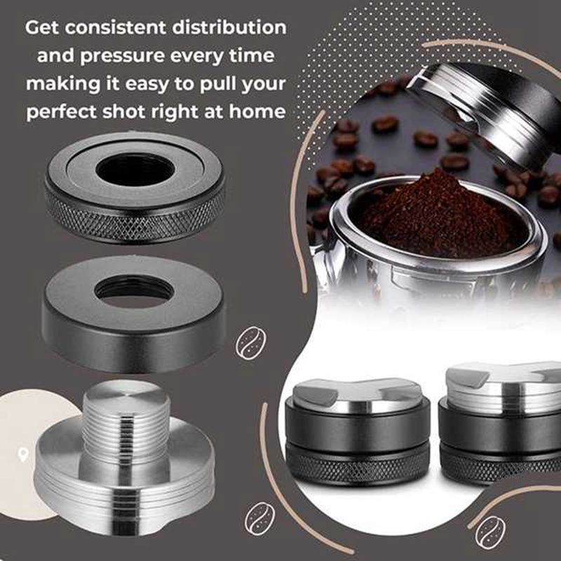 3 Angle Coffee Tamper 51mm 304 Stainless Steel Flat Coffee Tampers Tool with Double Coffee Mat, Espresso Coffee Set