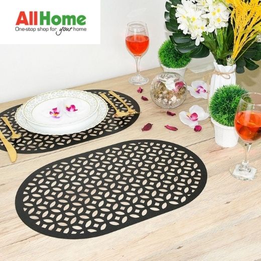 HAPPY TABLE Placemat PVC Oblong Diamond Black Shopee Philippines