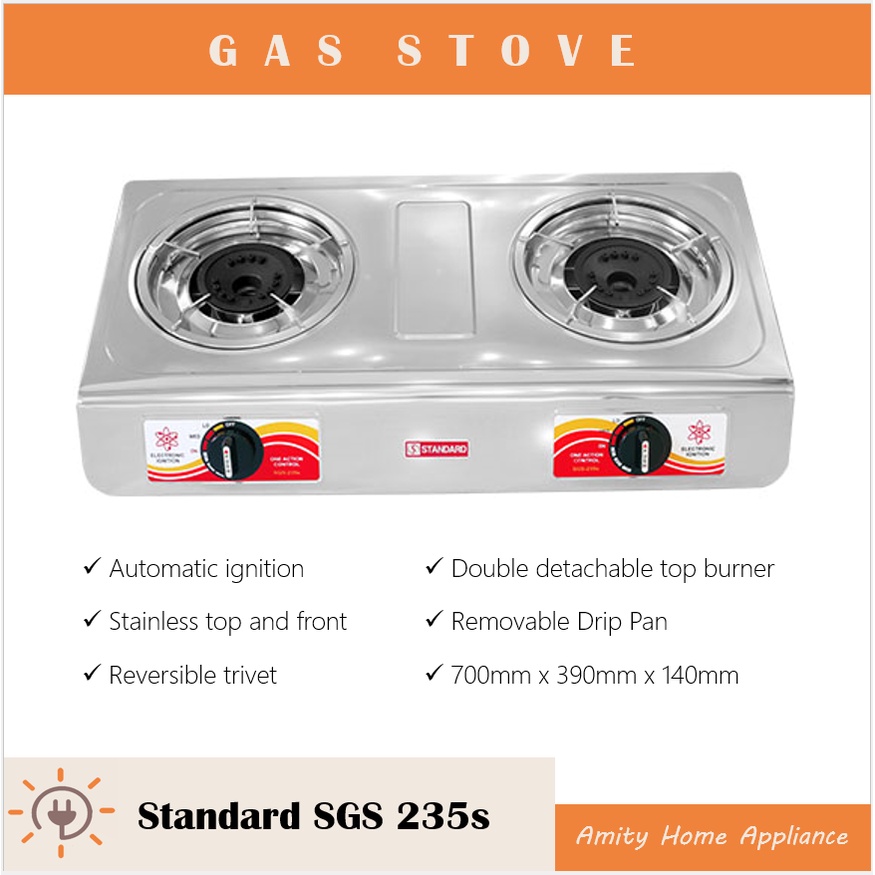 Standard Gas Stove Double Burner SGS 235s Shopee Philippines