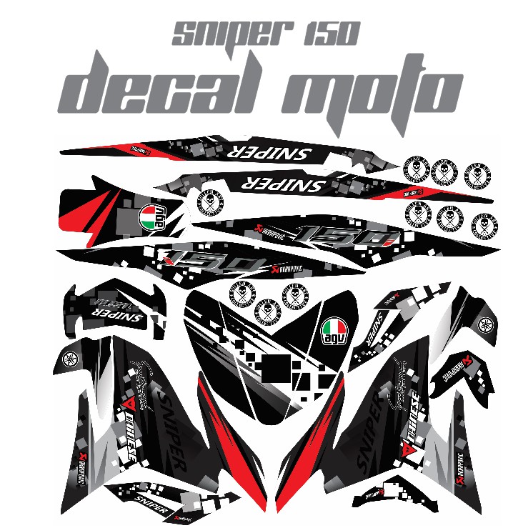 Decals Sticker Motorcycle Decals For Sniper 150 001 Black 1 Shopee Philippines