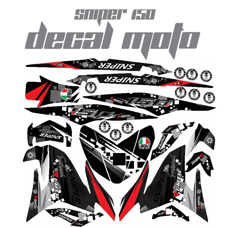 Decals Sticker Motorcycle Decals For Sniper 150 001 black 1 Shopee 