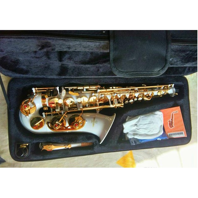 Newest! Yanagisawa Alto Saxophone E-Flat White/Gold Sax Complete set |  Shopee Philippines