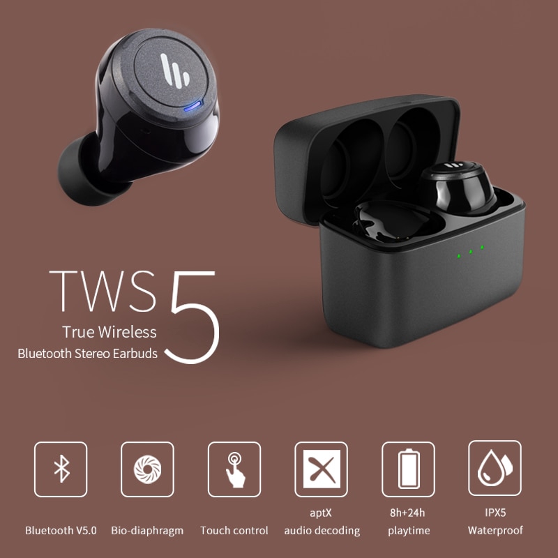 EDIFIER TWS5 Bluetooth V5.0 Earbuds aptX audio IPX5 Waterproof Touch ...