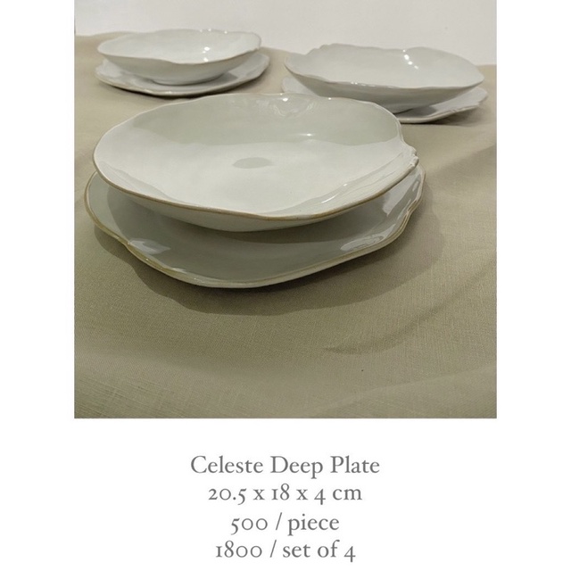 Japandi Minimalist Stoneware Celeste Deep Plate by Heem Studio Shopee