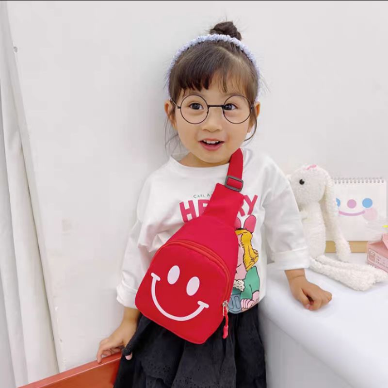 Guangzhou Super Cute Fashion Smiley Face Children'S Chest Bag Made In Guangzhou