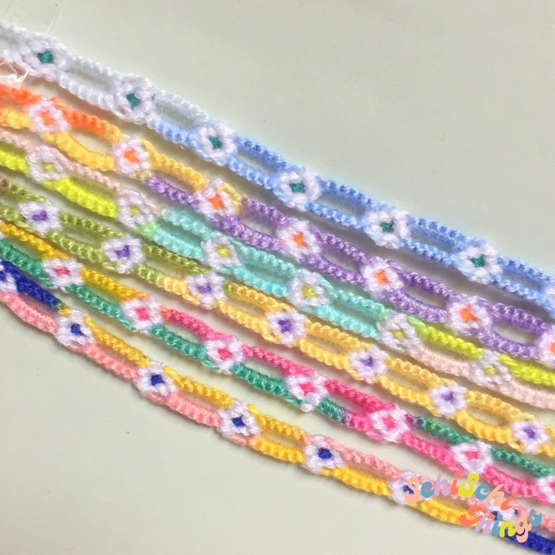 OMBRÉ Hand-Woven Friendship Bracelet [Chained Flower Pattern] Embroidery Bracelet by SchiSchi Things
