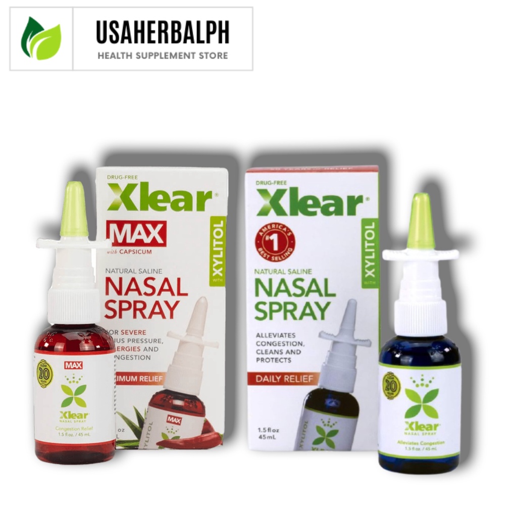 Xlear, Xylitol, Saline Nasal Spray for rhinitis sinusitis, Fast Relief