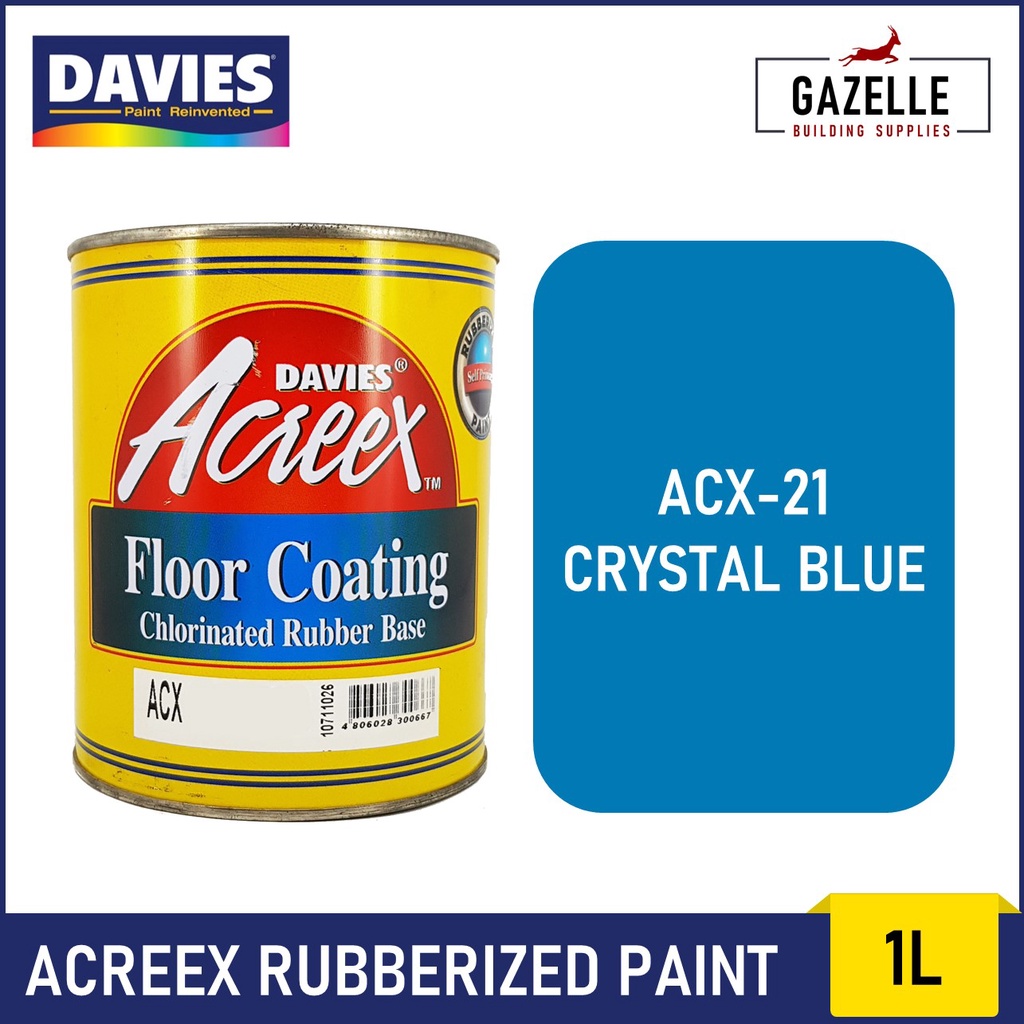 Davies Acreex Rubberized Floor Paint Crystal Blue 1L Shopee Philippines