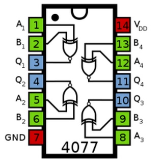 CD4077 Quad XNOR 2 input gate Exclusive NOR gate CMOS IC 4077 logic ...